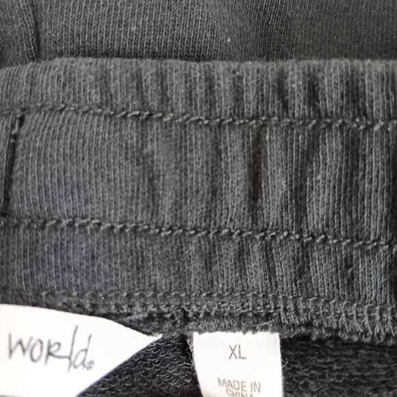 Peace Love World Regular French Terry Pull-On Pintuck Pants - Black Sz XL a67468 - Picture 2 of 4